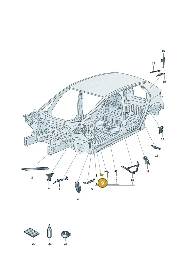 10A864001A — SEAT EBoost CUPRA (2021-) diagram 10a864000, position 9