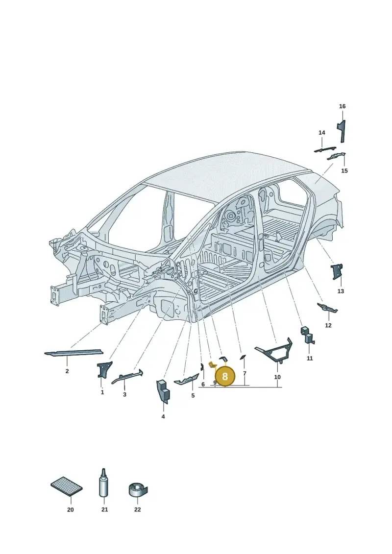 10A864003 — SEAT EBoost CUPRA (2021-) diagram 10a864000, position 8
