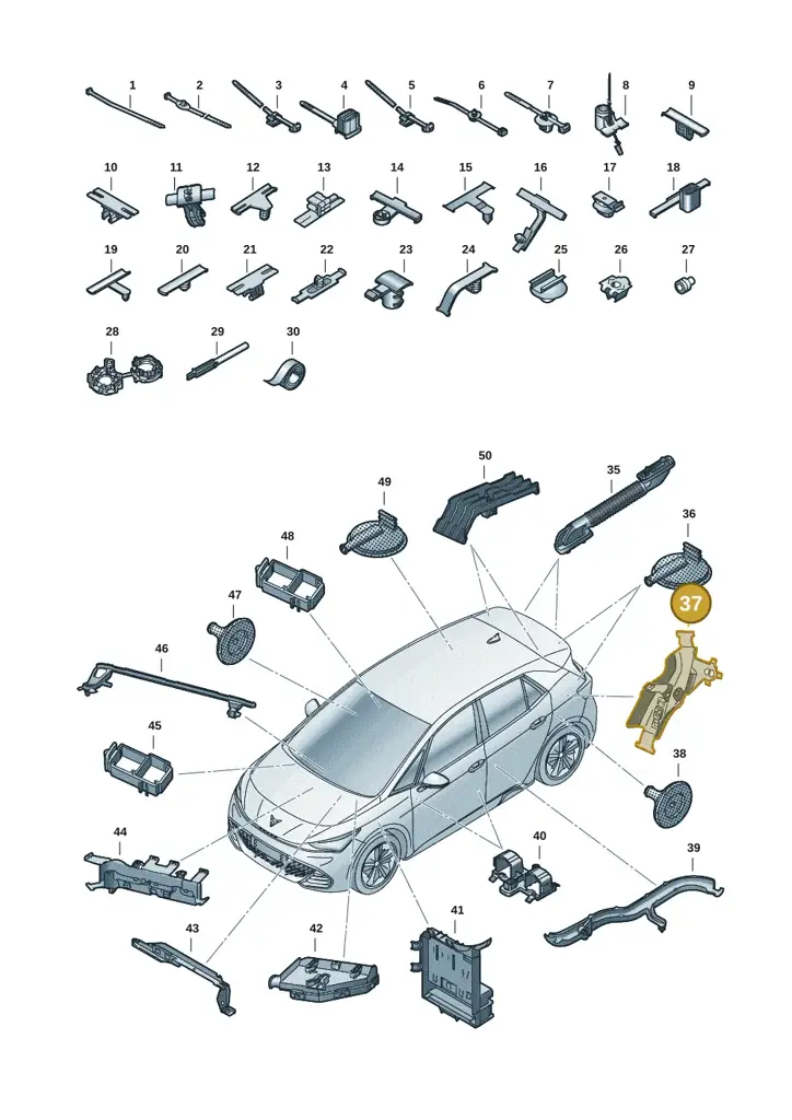 10A971616A — SEAT EBoost CUPRA (2021-) diagram 10s971082, position 37