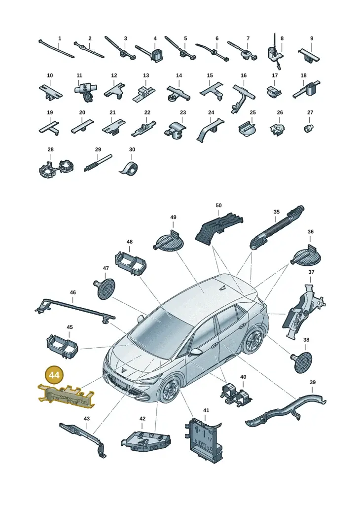 10C971815A — SEAT EBoost CUPRA (2021-) diagram 10s971082, position 44
