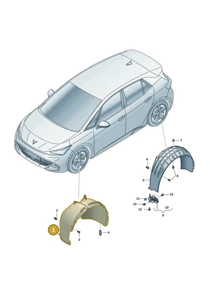 10E809957D — SEAT EBoost CUPRA (2021-) diagram 10s821050, position 1