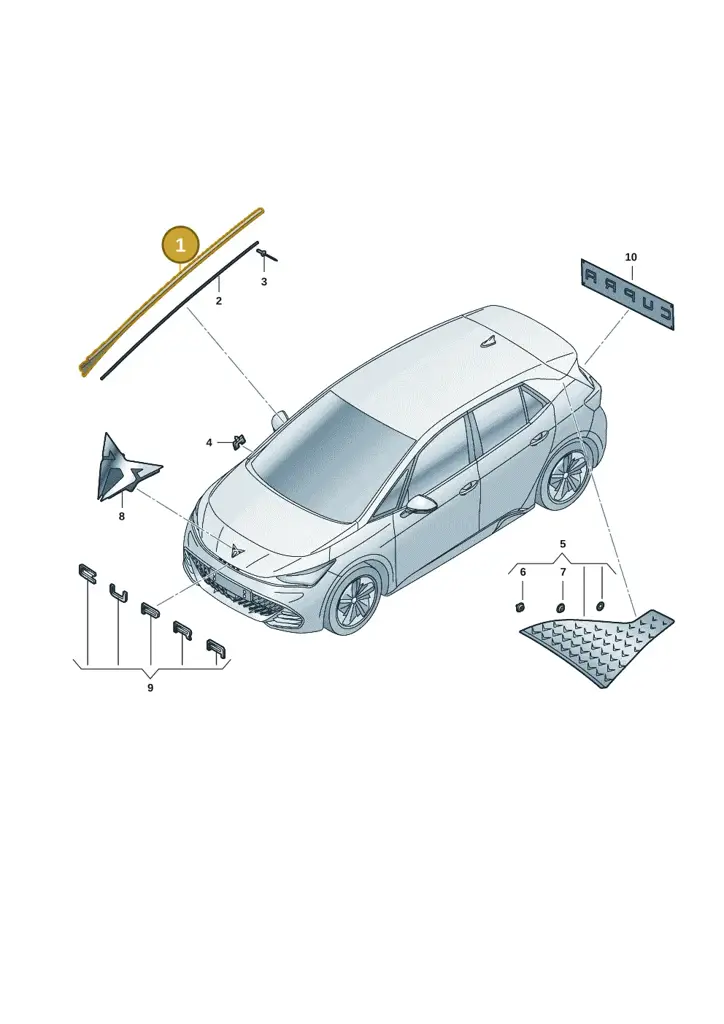 10E854328B5AP — SEAT EBoost CUPRA (2021-) diagram 10s853000, position 1