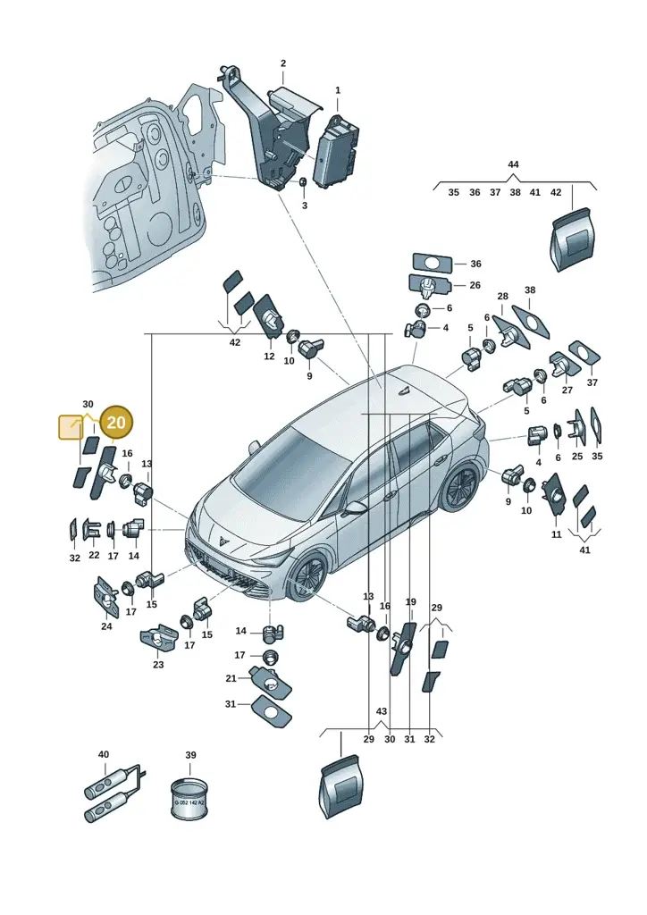 10E919400AGRU — SEAT EBoost CUPRA (2021-) diagram 10s919000, position 20