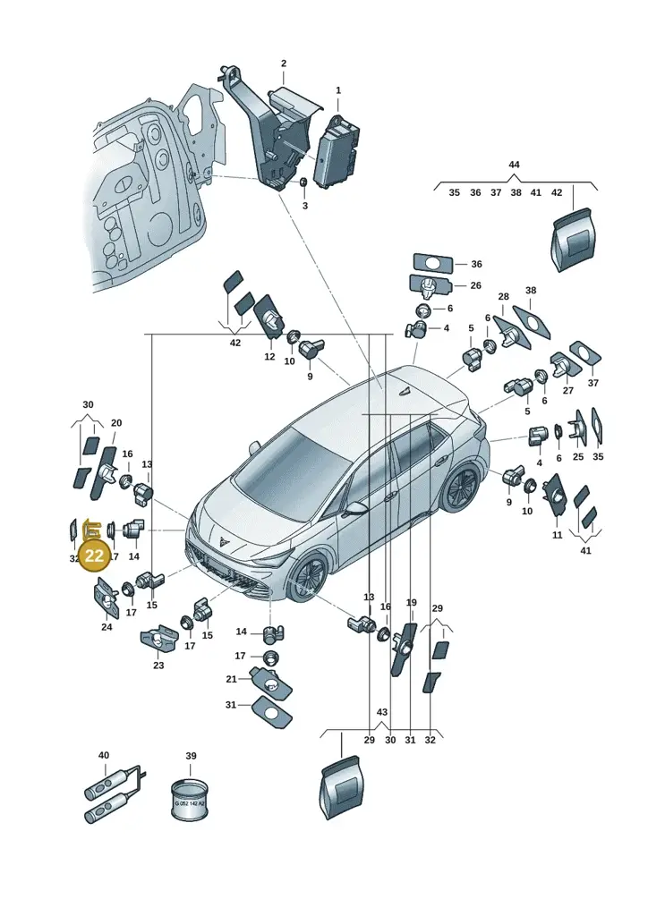 10E919494C — SEAT EBoost CUPRA (2021-) diagram 10s919000, position 22