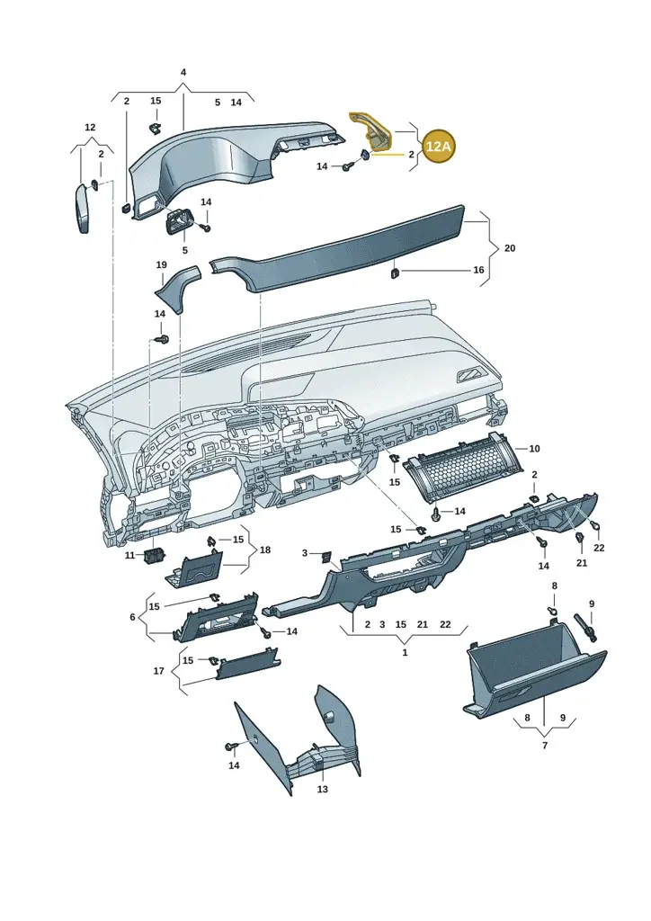 10F853342A9B9 — SEAT CUPRA Born (2021-) diagram 10s857020, position 12A