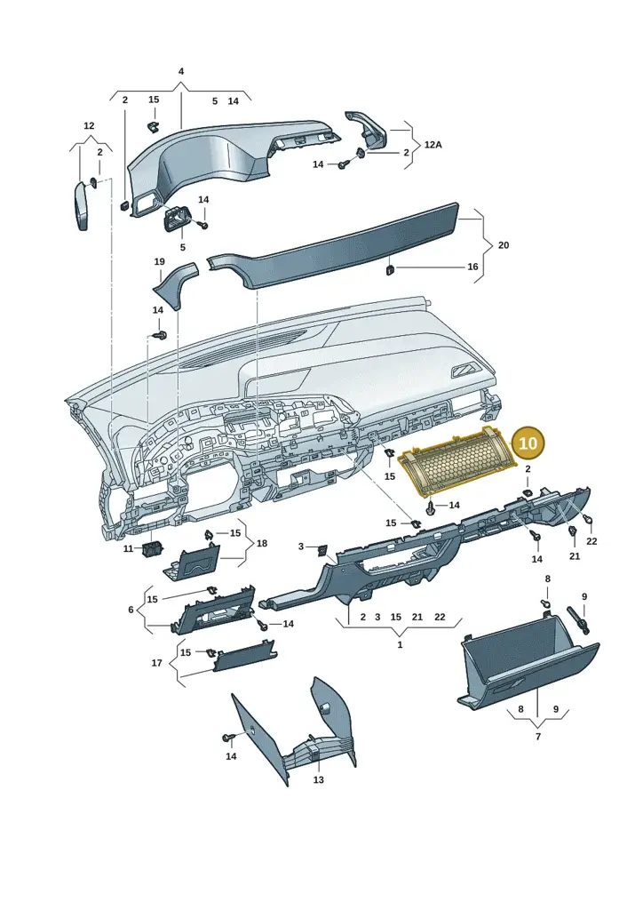 10F857151A4PK — SEAT CUPRA Born (2021-) diagram 10s857020, position 10
