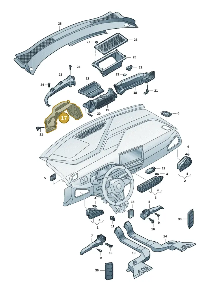 10H819633A — SEAT CUPRA Born (2021-) diagram 10a819300, position 17