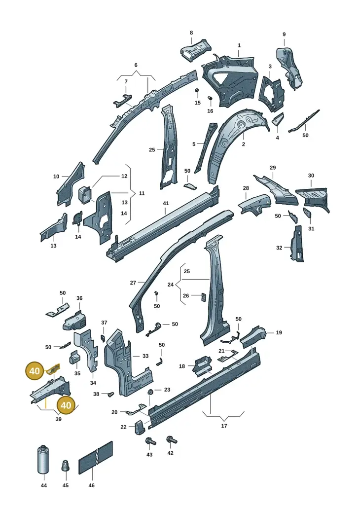 11H806165GRV — SEAT CUPRA Tavascan (2023-) diagram 20h809000, position 40