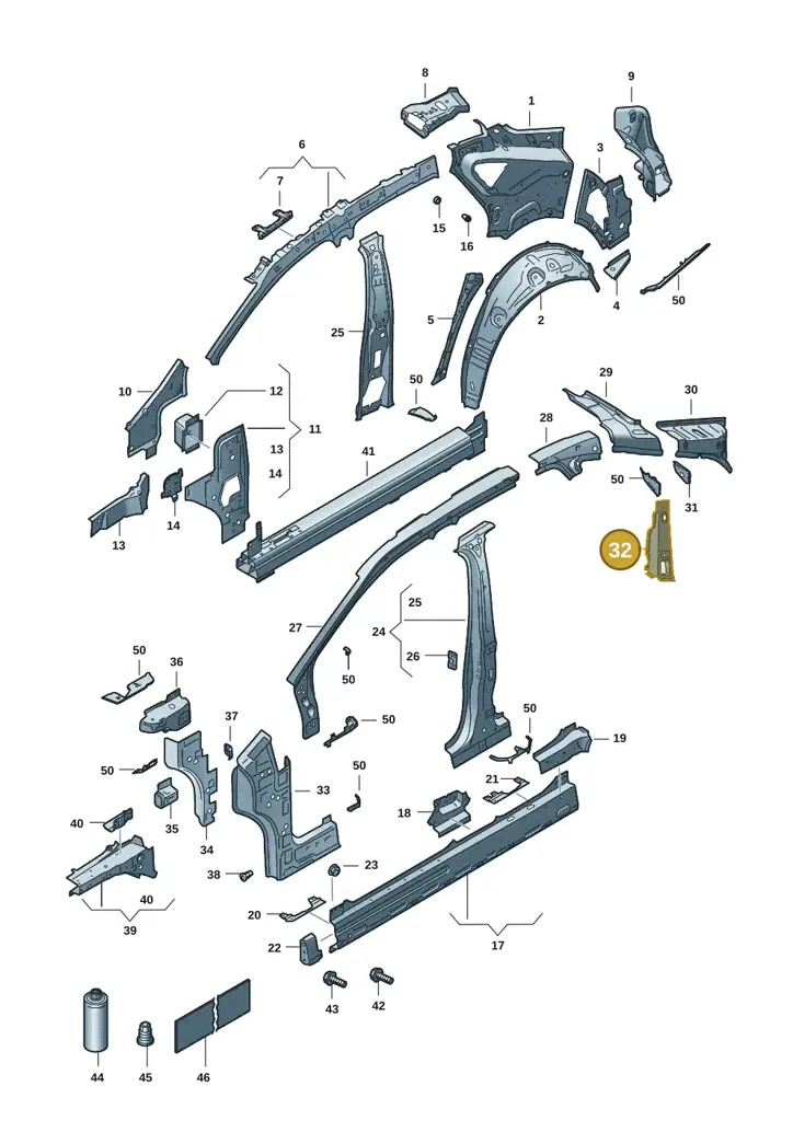 11H809250GRV — SEAT CUPRA Tavascan (2023-) diagram 20h809000, position 32