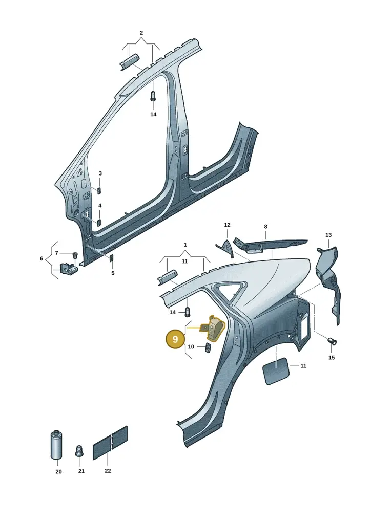 11H809612GRV — SEAT CUPRA Tavascan (2023-) diagram 20h809040, position 9