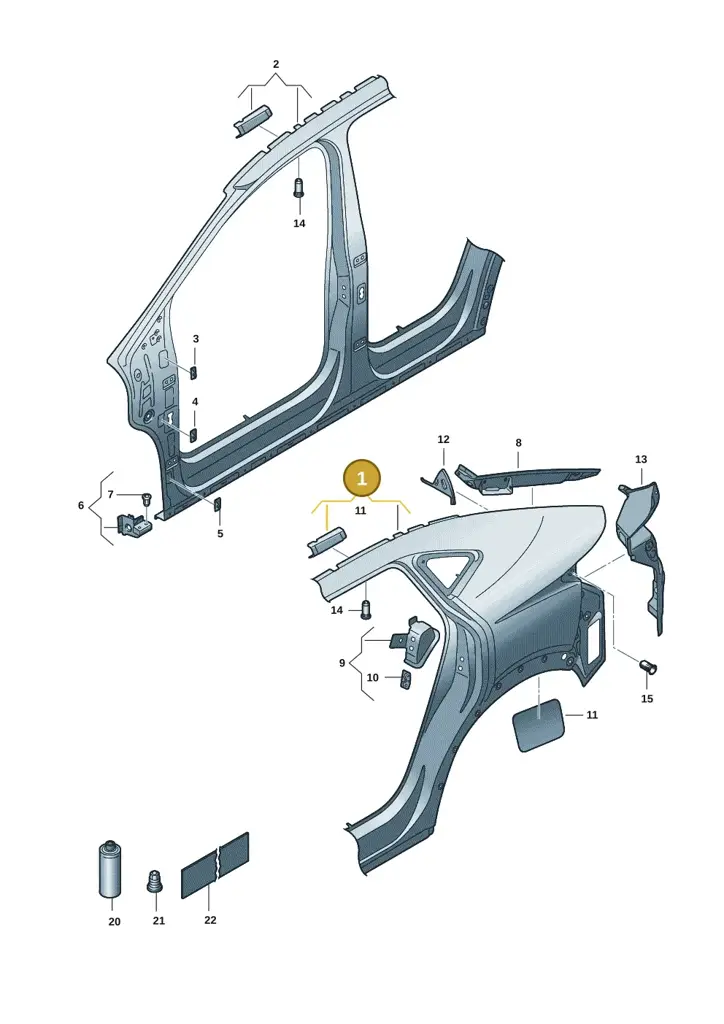 11H809837GRV — SEAT CUPRA Tavascan (2023-) diagram 20h809040, position 1
