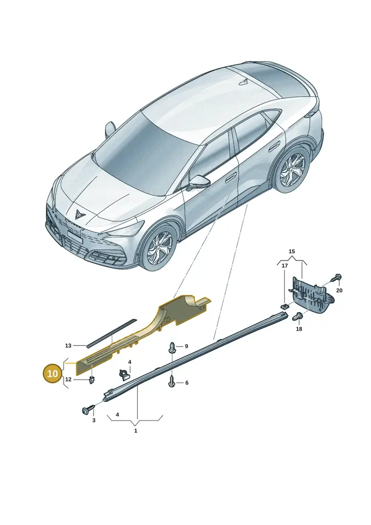 11H8533714PK — SEAT CUPRA Tavascan (2023-) diagram 20h853050, position 10