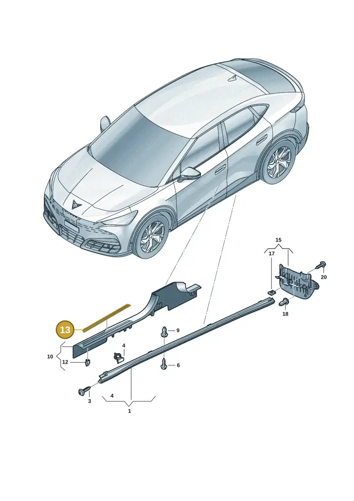 11H8535378CJ — SEAT CUPRA Tavascan (2023-) diagram 20h853050, position 13
