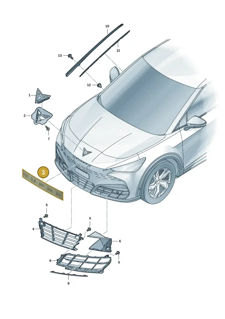 11H853670A7SP — SEAT CUPRA Tavascan (2023-) diagram 20h853000, position 3