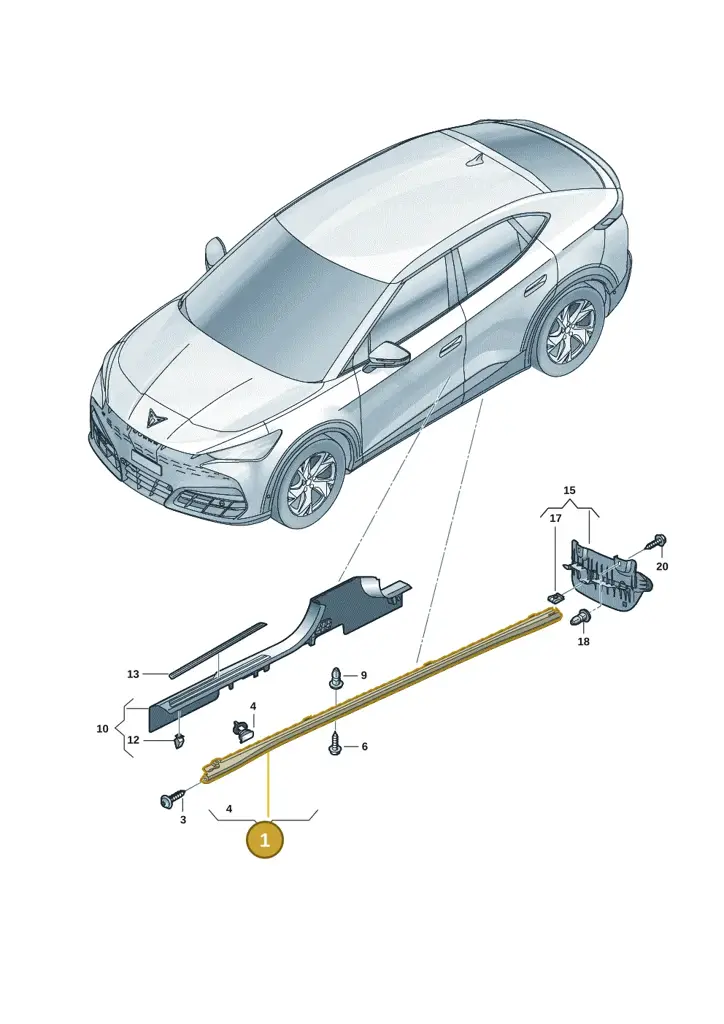 11H8538569B9 — SEAT CUPRA Tavascan (2023-) diagram 20h853050, position 1