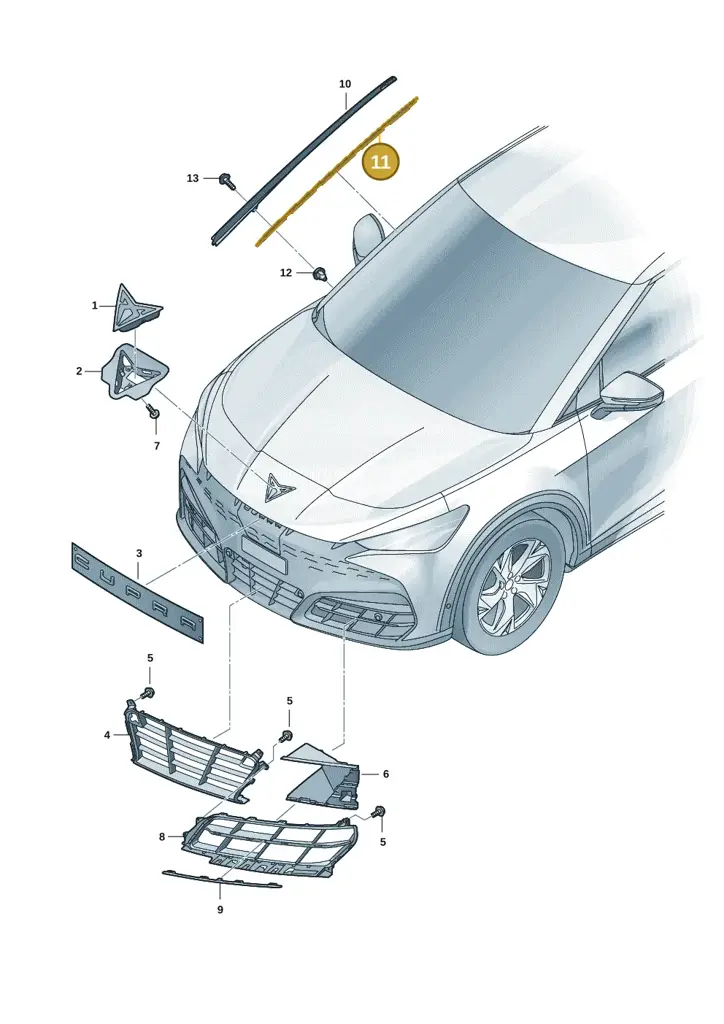 11H854541A — SEAT CUPRA Tavascan (2023-) diagram 20h853000, position 11