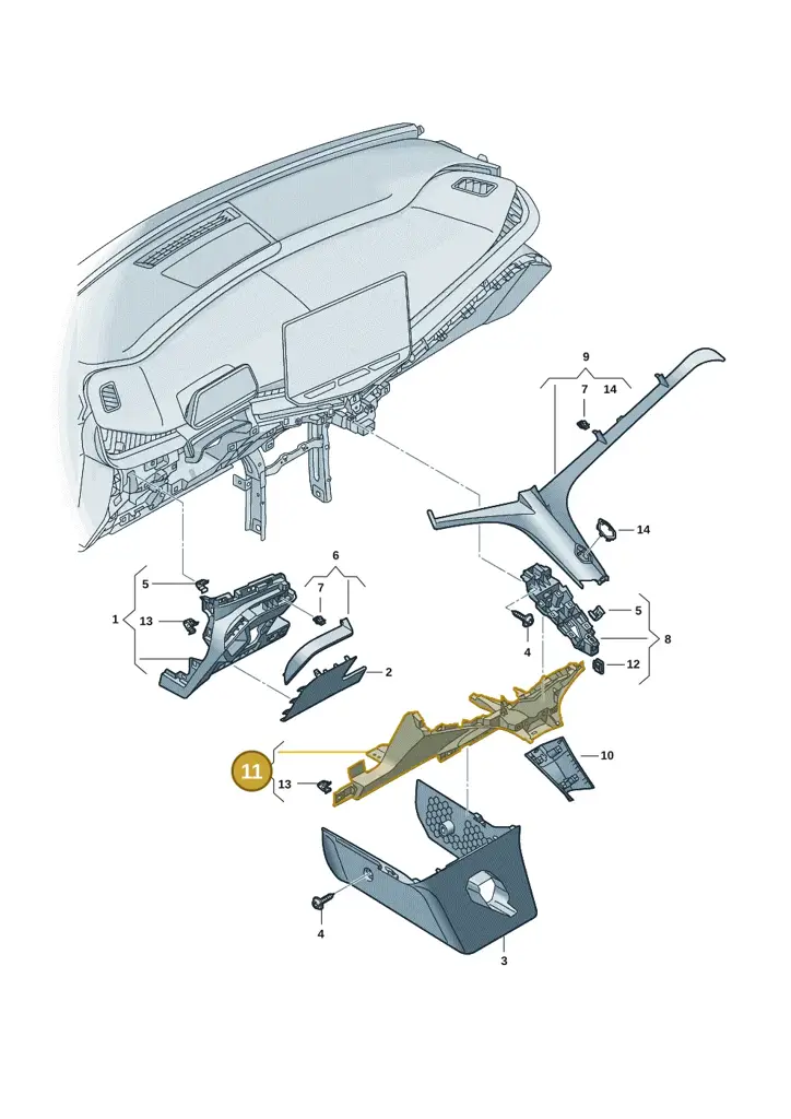 11H8580334PK — SEAT CUPRA Tavascan (2023-) diagram 20h857020, position 11