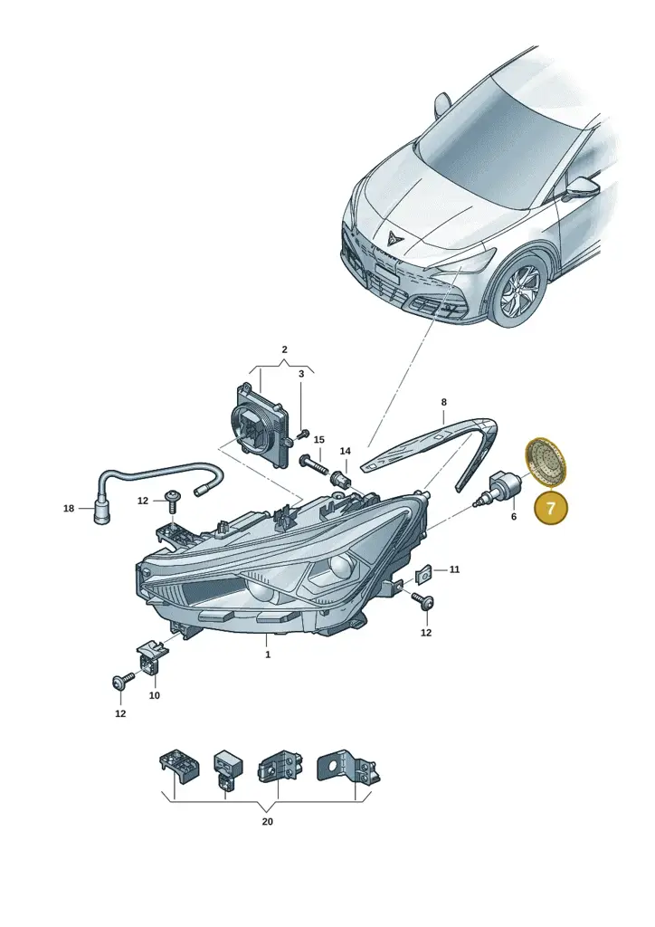 11H941607 — SEAT CUPRA Tavascan (2023-) diagram 20h941010, position 7
