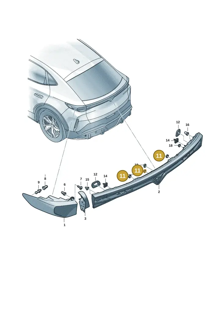 11H945197 — SEAT CUPRA Tavascan (2023-) diagram 20h945000, position 11