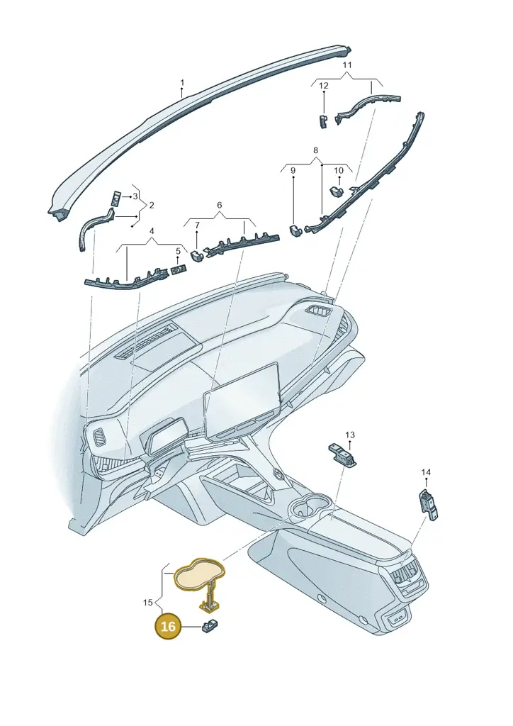 11H947581T — SEAT CUPRA Tavascan (2023-) diagram 11h947005, position 16
