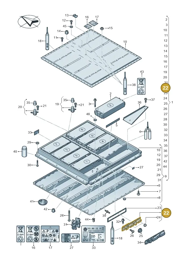 11K915308D — SEAT EBoost CUPRA (2021-) diagram 052915050, position 22