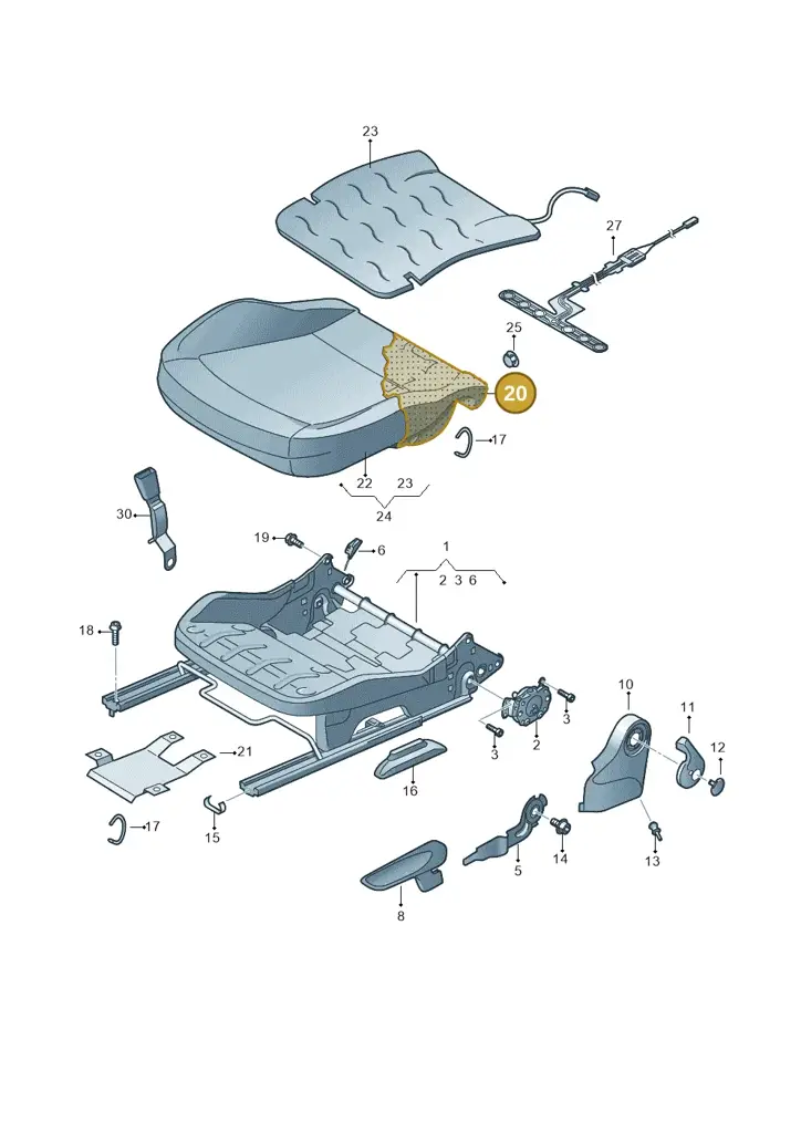 12E881375 — SEAT Mii electric (2020-2021) diagram 723881000, position 20