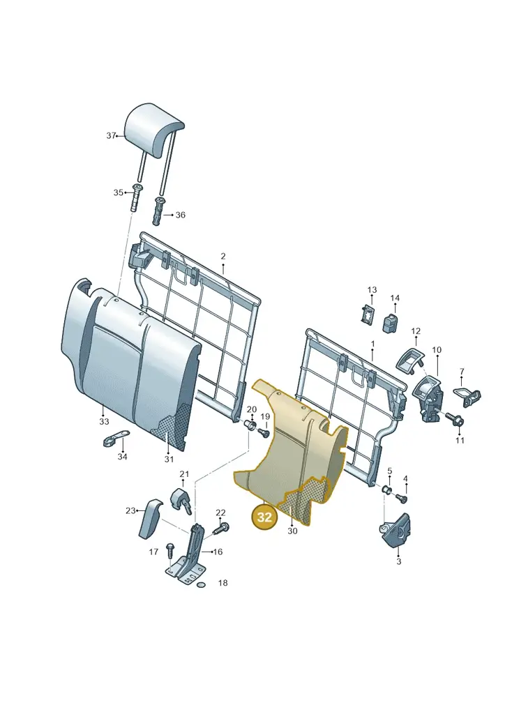 12S885805AURP — SEAT Mii Electric (2020-2021) diagram 723885700, position 32