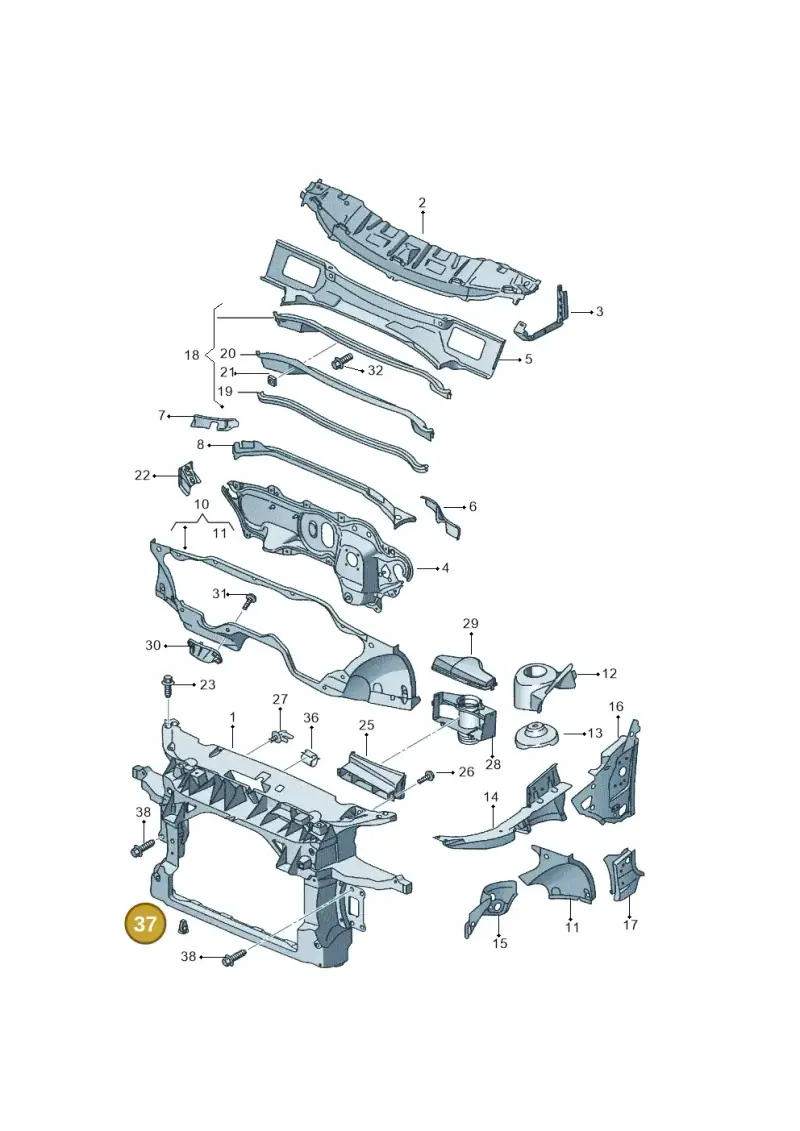 165827592 — SEAT Leon Stylance (2010-2012) diagram 456805000, position 37