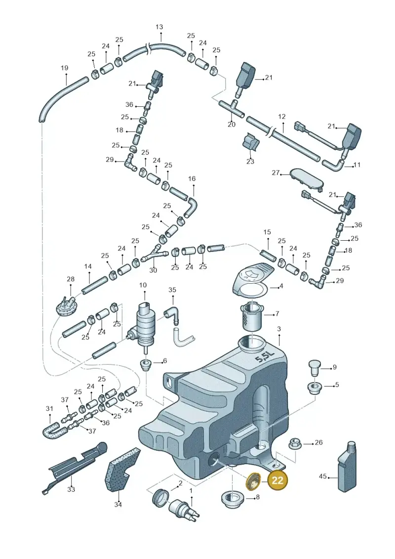 171957857 — SEAT TOLEDO/LEON/LEON-4 (2001-2006) diagram 194955100, position 22