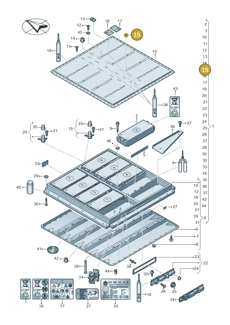1EA802132A — SEAT EBoost CUPRA (2021-) diagram 052915050, position 15