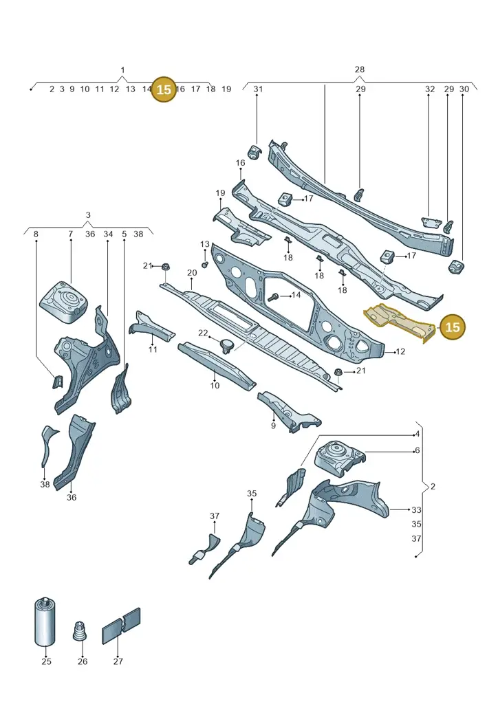 1EA803489 — SEAT EBoost CUPRA (2021-) diagram 10a803005, position 15