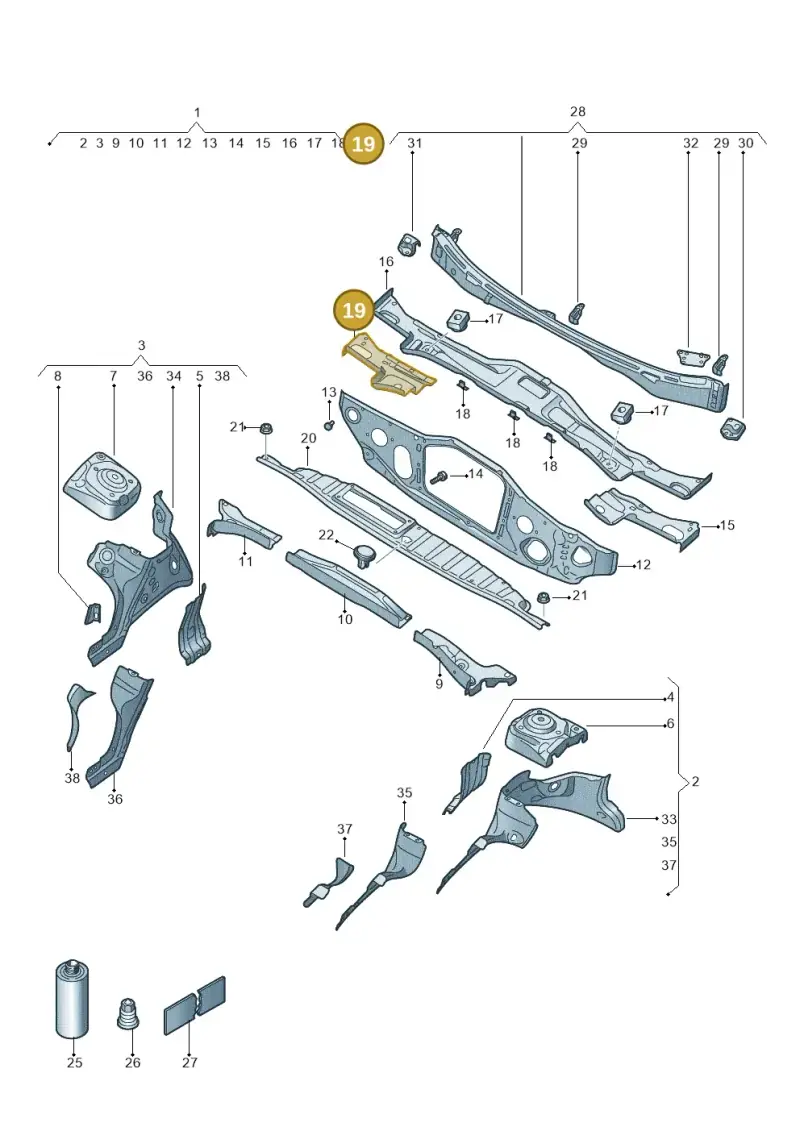 1EA803490 — SEAT EBoost CUPRA (2021-) diagram 10a803005, position 19