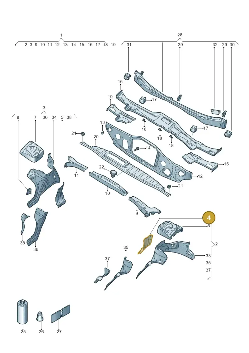 1EA805077 — SEAT EBoost CUPRA (2021-) diagram 10a803005, position 4