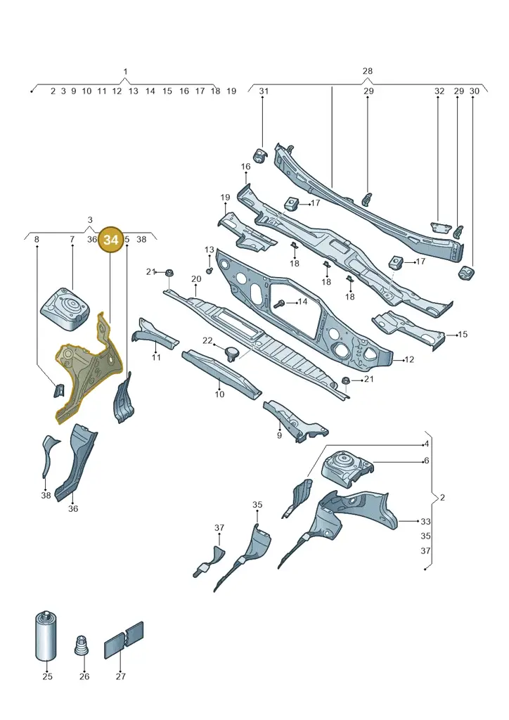 1EA805148 — SEAT EBoost CUPRA (2021-) diagram 10a803005, position 34