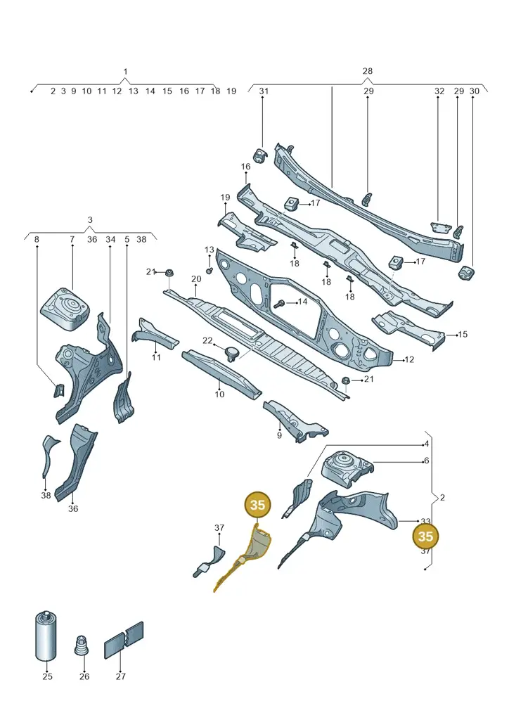 1EA805757 — SEAT EBoost CUPRA (2021-) diagram 10a803005, position 35