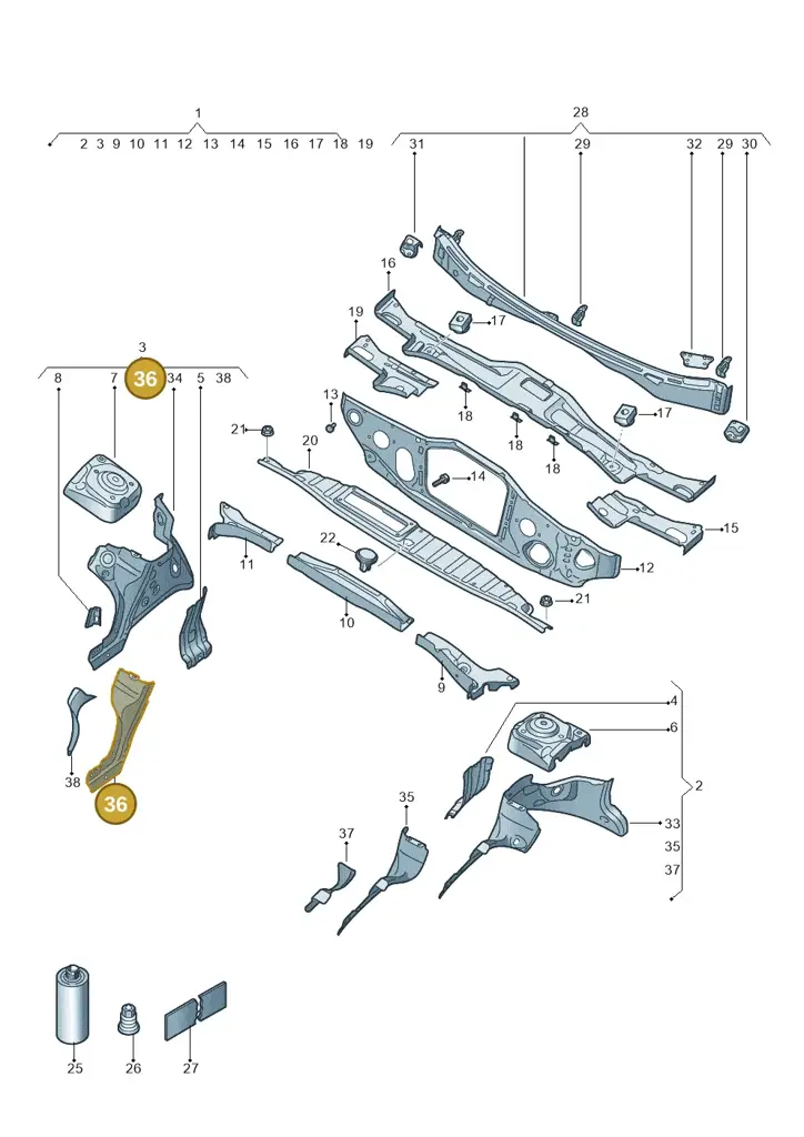 1EA805758 — SEAT EBoost CUPRA (2021-) diagram 10a803005, position 36