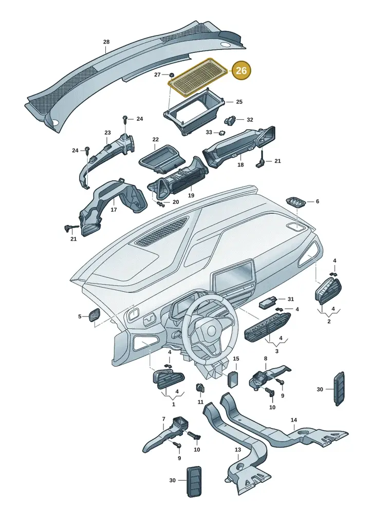 1EA819060D — SEAT EBoost CUPRA (2021-) diagram 10a819300, position 26