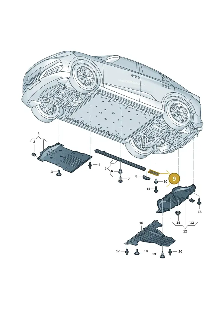 1EA825205B — SEAT Tavascan Cupra (2023-) diagram 20h825000, position 9