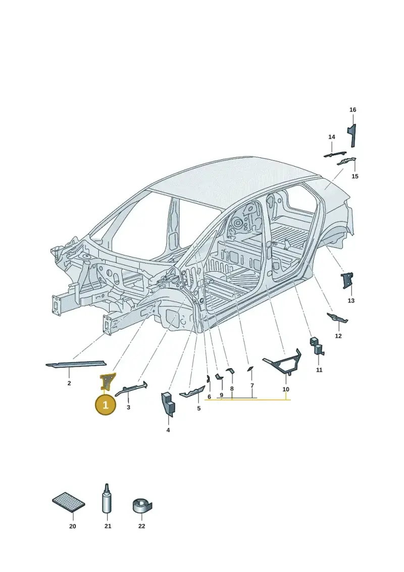 1EA864422 — SEAT EBoost CUPRA (2021-) diagram 10a864000, position 1