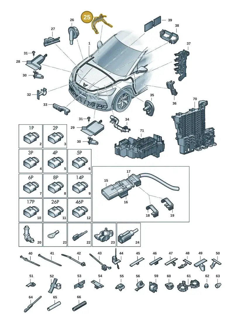 1EA971615P — SEAT Tavascan Cupra (2023-) diagram 20h971080, position 25