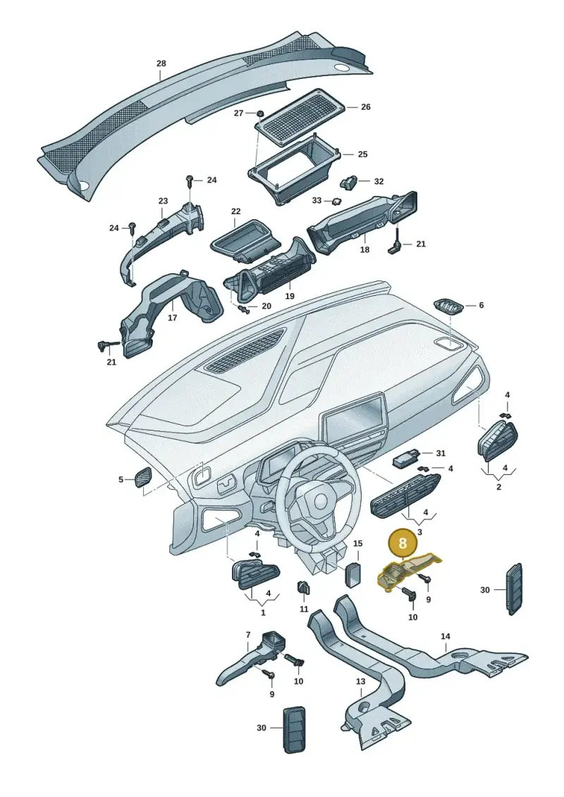 1EB819152C — SEAT EBoost CUPRA (2021-) diagram 10a819300, position 8