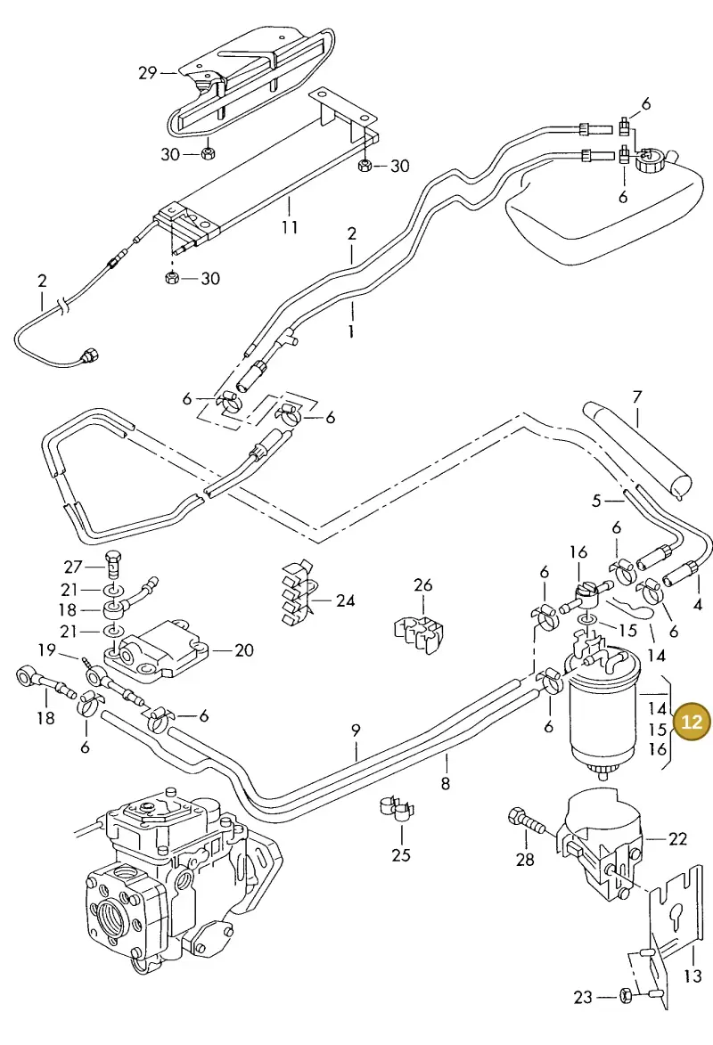 1H0127401C — SEAT ALHAMBRA (1996-2000) diagram 192201250, position 12