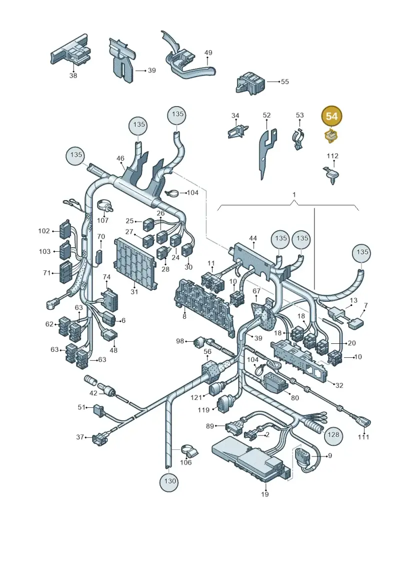 1H6971848A — Volkswagen New Beetle             06> (2005-) diagram 201971800, position 54