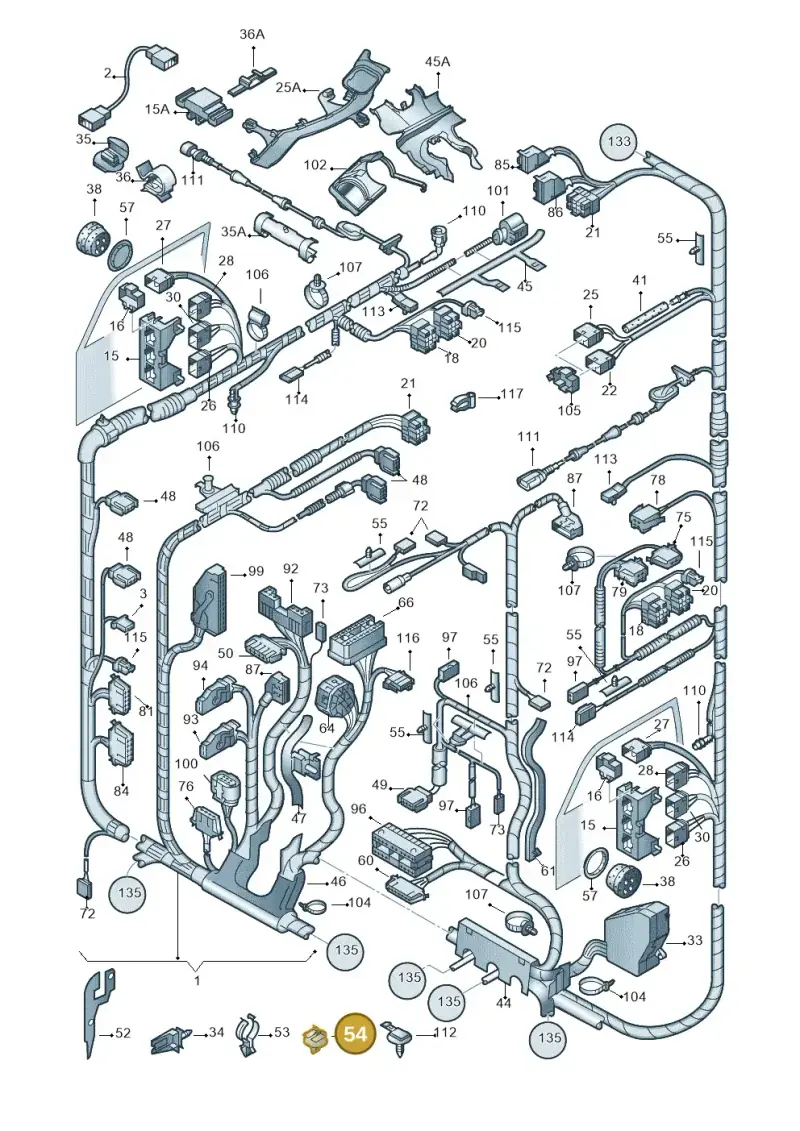 1H6971848A — Volkswagen New Beetle Cabrio. (2003-2005) diagram 201971810, position 54