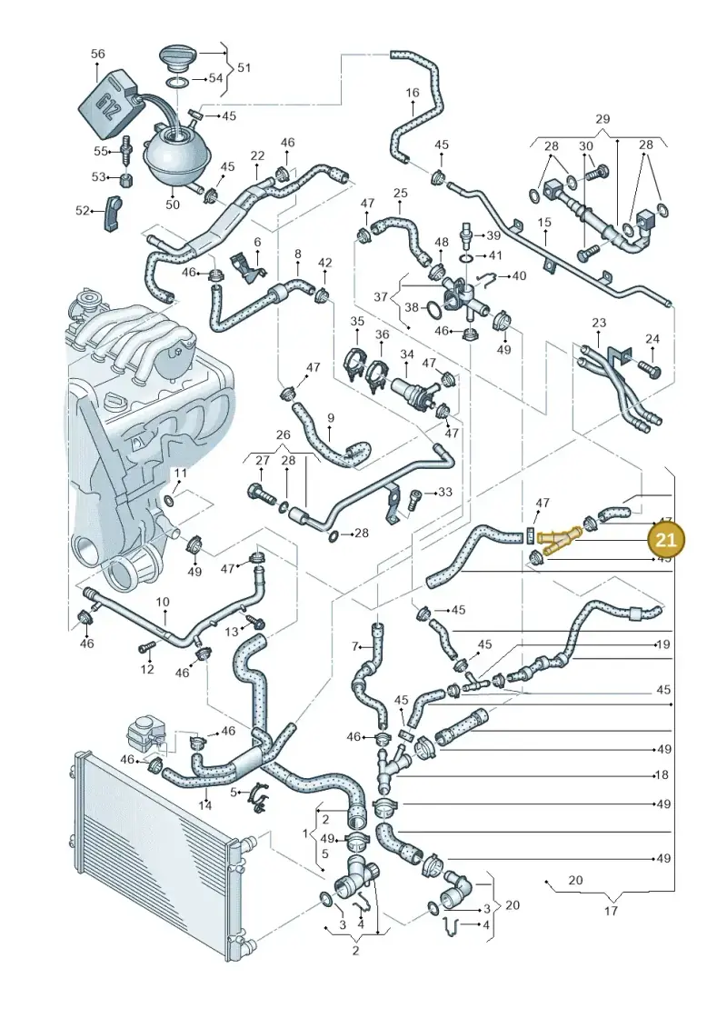 1J0121087D — SEAT IBIZA (2001-2005) diagram 461121350, position 21
