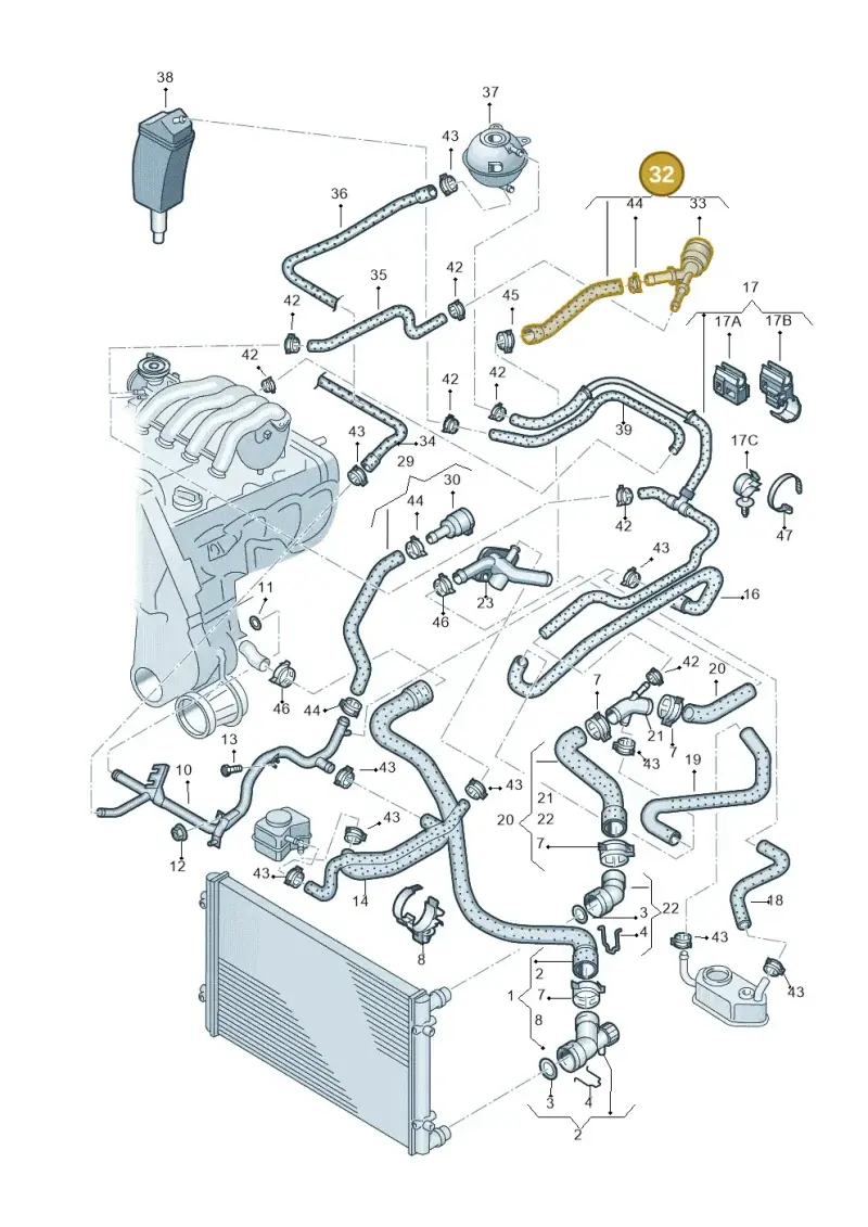1J0122157Q — SEAT TOLEDO/LEON/LEON-4 (2001-2006) diagram 209121300, position 32