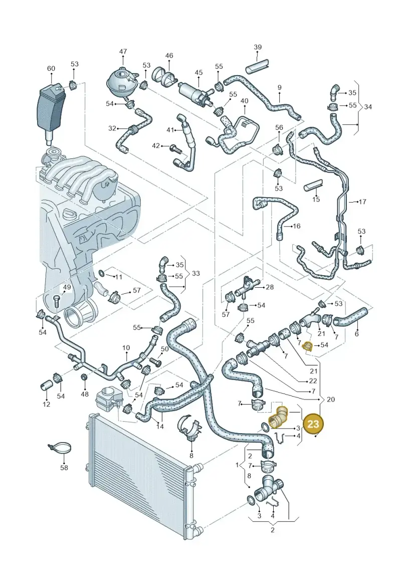 1J0122291F — SEAT IBIZA                  06> (2005-) diagram 209121370, position 23