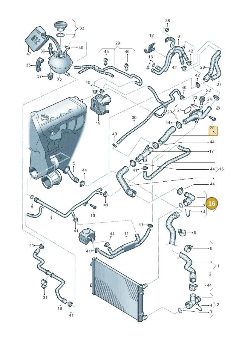 1J0122291F — SEAT IBIZA                  06> (2005-) diagram 225121300, position 16