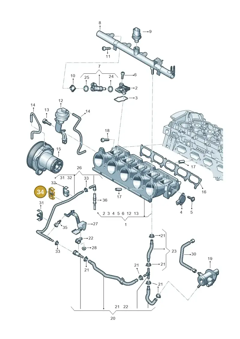 1J0130325 — SEAT Formentor TSI CUPRA (2020-) diagram 898133340, position 34