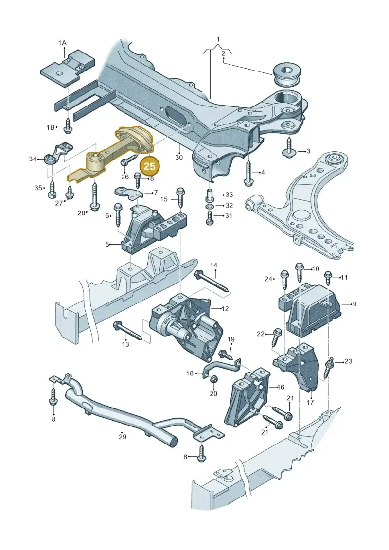 1J0199851R — SEAT TOLEDO/LEON/LEON-4 (2001-2006) diagram 194199200, position 25